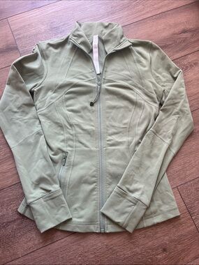 Lululemon Define Jacket Olive Green Zip-Up Fitted Jacket